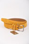 3.5 cm Mustard Yellow Suede Original Leather Belt - 3