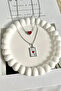 Women's Silver Cup Ace and Heart Double Combination Necklace Set - Charm Necklace Set - 4