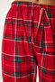 Patterned Soft Textured Knitted Pajama Bottom Red Ecru Lce0002 - 4