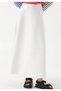 Women's Off-White Scuba Fabric Puffed Flared Modest and Daily Skirt Height:92-93cm - 2