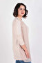Tunic Undergarment Long Sleeve with Chiffon Detail on the Front Beige 102690 - 3