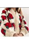 Rose Motif Hand-Knitted Women's Cardigan - 2