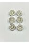 Classic Pearl Model Button / Silver/Metallized (plastic) / Set of 6 / 2 cm - 7