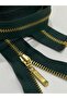 Iron tooth coat coat zipper / 100 cm / DARK GREEN / gold tooth / no 4,5