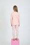 Girl's Long Sleeve 100% Cotton Pajamas Set Happy Heart Salmon - 2