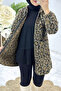 Hooded Brown Leopard Print Wide Fit Long Stamp Jacket - 3
