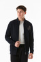 3 Yarn Letters Printed Zippered Stand Collar Sweatshirt