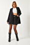 Women's Black Skirt and Jacket Top and Bottom Set Mbms055 60501055 - 3