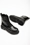812-356 Black Crocodile Lace-Up Zippered Daily Women's Boots