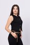 Women's Winter Black Skirt Triangle Steel Knitted Vest Stylish Daily Comfortable 9120