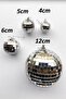 Christmas Pine Tree Ornament Mirrored Disco Ball 5 cm Set of 6 - 4