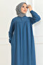 Robed Mevlana Cut Daily Ferace Indigo Blue - 5