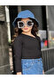 Girl's Denim Hat and Long Sleeve Blouse - 3