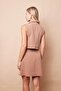 Lycra Fabric Neckline Flato Pocket Double Breasted Stylish Office Vest(Skirt Separately Code Jument 100116 )-Camel - 7