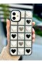 iPhone 11 Compatible 3D Prism Design Square Heart Pattern Flexible Silicone Case - 3