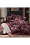 Doryana King Size Burgundy Oversize 100% Cotton Flannel Duvet Cover Set - 2