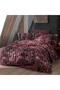 Doryana King Size Burgundy Oversize 100% Cotton Flannel Duvet Cover Set