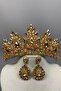 Lotus Bead Embellished Bridal Henna Crown and Shuttle Earring Set - 4
