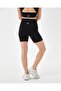 Black Women's Viscous Front Seamless High Waist Biker Tights Shorts - 2