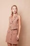Lycra Fabric Neckline Flato Pocket Double Breasted Stylish Office Vest(Skirt Separately Code Jument 100116 )-Camel - 5