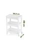رف ترتيب منظم من 3 طبقات بعجلات من رافت-73-1 - رف منظم للمطبخ والحمام - 35.5 × 22 × 48 سم - أبيض - 6