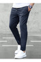Navy Blue Classic Baggy Comfortable Slim Cut Straight Leg Sweatpants