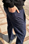 Men's Flat Waist Elastic 3 Pocket Sweatpants 0705 Light Navy Blue - 4