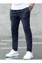 Navy Blue Classic Baggy Comfortable Slim Cut Straight Leg Sweatpants - 3