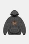 Leopard Starz Printed Oversize Unisex Premium Washable Black Hoodie