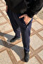 Men's Flat Waist Elastic 3 Pocket Sweatpants 0705 Light Navy Blue - 3
