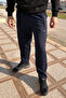 Men's Flat Waist Elastic 3 Pocket Sweatpants 0705 Light Navy Blue