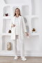 Long Sleeve Button Collar Maternity-Maternity Pajamas Set with Dressing Gowns Set of 3