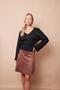 Light Lycra Suede Fabric High Waist Above Knee Short Kilo Skirt - Mink - 3