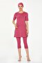 Short Sleeve Tights Semi Covered Swimsuit Walt 0572 Dried Rose - 3
