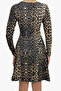 Women's Leopard Crew Neck Stitching Detail Flared Mini Dress Alc-X10883 - 5