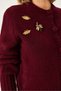 Women's Burgundy Brooch Detailed Knitwear Cardigan 20246254 - 5