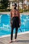 R110 Model Hijab Swimsuit - Parachute Look, Front Cover and Fully Covered Symbol - 3