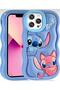 iPhone 14 Plus Compatible Stitch Disney Lilo and Stitch Dough Silicone Luxury Case Cover - 6