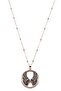 Rose Color Stone Angel Wing Detail Necklace (72cm) - 3