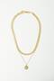 Gold Color Coin Detail Double Chain Necklace - 2