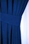 Velvet Textured Extrafor Drawstring Navy Blue Color High Quality Single Wing Background Curtain - 3