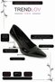 Black Patent Leather Closed Back Gold Yellow Thin Heeled Stiletto Vegan Leather for Daily and Special Occasions - 4