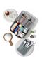 Gray - 4 Compartment Makeup Bag| Care Travel Makeup Cosmetic Organizer Bag