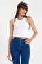 Süperlife Women Crop Knitted Back High Collar Slim Fit Tank-Tişört Spr21Y11 - 4