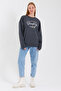 Süperlife Women's Crew Neck Regular Fit Handwritten Brooklyn Thin Sweatshirt Spr23Swk331
