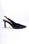 Nita Black Patent Leather Side Buckle (8 cm) Pointed Toe Heeled Shoes - 2