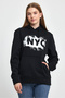 Women's Hooded Comfortable In-mold Fleece 3 thread NYC Printed SweatShirt spr24swK09 - 2