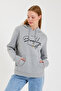 Süperlife Women's Hooded Regular Fit Handwritten Brooklyn Printed Thin Sweatshirt Spr23Swk361