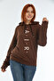Women's Hooded Oversize Fit Air Printed Thin Sweatshirt Spr22swk162