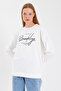Süperlife Women's Crew Neck Regular Fit Handwritten Brooklyn Thin Sweatshirt Spr23Swk331 - 2